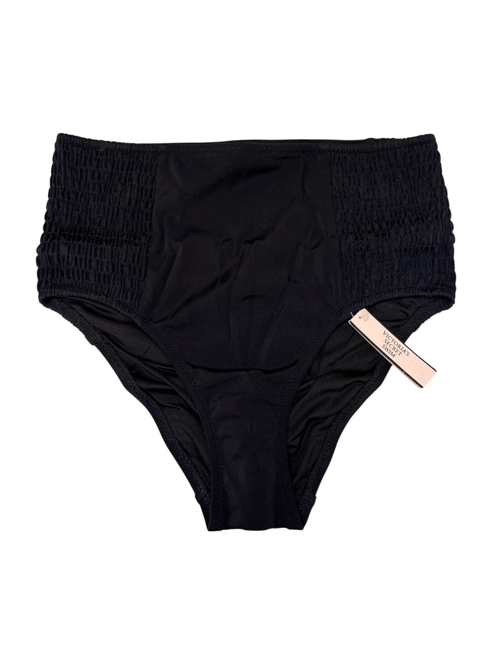 New Victorias Secret Hi-Waisted Scrunch Cheeky Bikini Swim Bottom Black Size XS